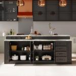 Woodtime 94.5" Kitchen Island Storage Cabinet