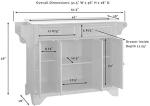 Lafayette White Kitchen Island Cart with Granite Top
