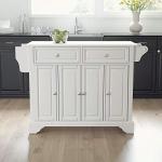 Lafayette White Kitchen Island Cart with Granite Top