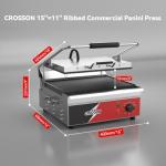 CROSSON Commercial Electric Panini Grill Press 15"x11
