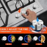 Stainless Steel Gas Cooktop with 4 Burners