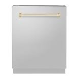 ZLINE 24" Tall Tub Dishwasher with Gold Handle