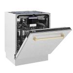 ZLINE 24" Tall Tub Dishwasher with Gold Handle