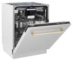 ZLINE 24" Tall Tub Dishwasher with Gold Handle