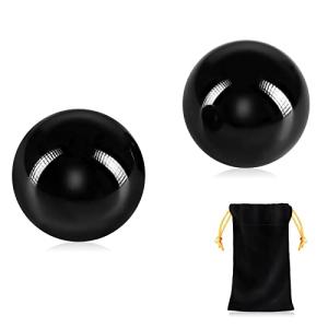 Learay 2PCS Black Obsidian Baoding Stress Balls