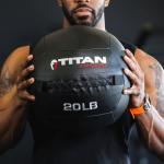 Titan Fitness Soft Shell Medicine Wall Ball 18-30 LB