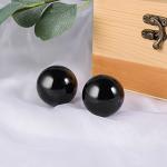 Learay 2PCS Black Obsidian Baoding Stress Balls