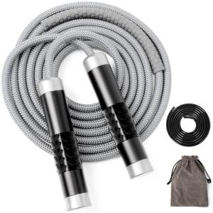 Weighted Jump Rope for Fitness, Adjustable & Tangle-Free