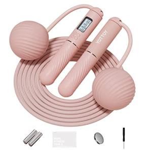 YOTTOY Cordless Jump Rope with LCD Display - Pink