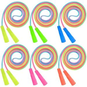 Colorful Adjustable Jump Ropes for Kids - 6 Pack