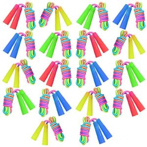 Elcoho 18 Pack Rainbow Jump Ropes for Kids