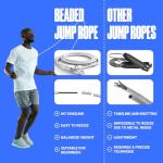 Sportbit Adjustable Beaded Jump Rope for Fitness