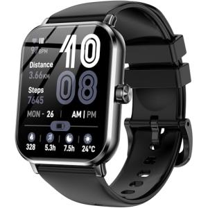 Jacoosa Smart Fitness Watch with Touchscreen, Black