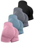 Women's High Waisted Booty Shorts - 4 Pack