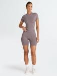 Women's 2 Piece Gym Outfit Set in Coffee Grey