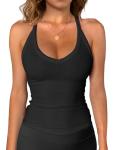 iGENJUN Women’s Racerback Gym Tank Top, Black