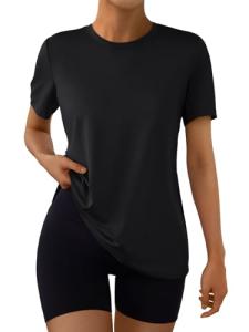 AUTOMET Women's Loose Fit Gym T-Shirt - Black