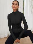 Gihuo Women's Lightweight Cropped Workout Jacket