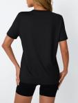 AUTOMET Women's Loose Fit Gym T-Shirt - Black