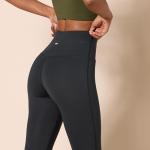 High-Rise Women's Workout Leggings, Plus Size, Black