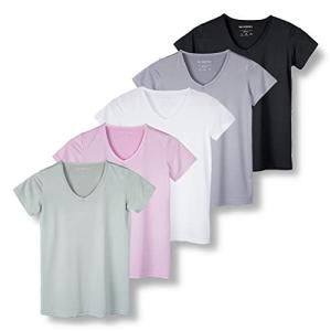 5 Pack Women's V-Neck Workout T-Shirts