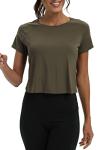 Mippo Women's Loose Fit Workout Crop Top
