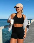 OLCHEE Women's Backless Sports Bra & Booty Shorts Set