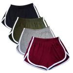 Cameway Women's 4 Pack Cotton Yoga Shorts