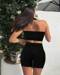 OLCHEE Women's Backless Sports Bra & Booty Shorts Set