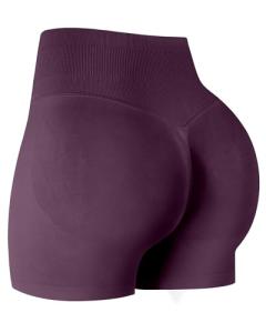 High-Waisted Purple Butt-Lifting Gym Shorts for Women