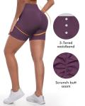 High-Waisted Purple Butt-Lifting Gym Shorts for Women