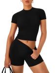 OLCHEE Women's Seamless Workout Set with Shorts