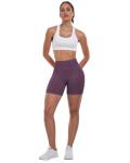 High-Waisted Purple Butt-Lifting Gym Shorts for Women