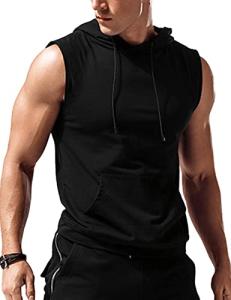 Men's Hooded Tank Top for Muscle Workouts