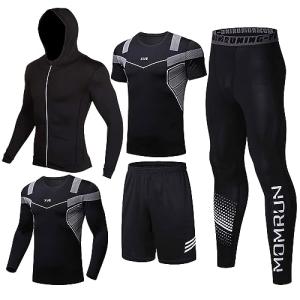 Men's 5-Piece Workout Set: Shirt, Pants, Hoodie