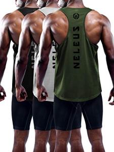 NELEUS Men's 3-Pack Dry Fit Workout Tanks