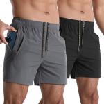 Lempue Lightweight 5-Inch Men's Workout Shorts - 2 Pack