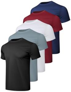 HovSiyla Men's 5 Pack Quick Dry Workout Shirts