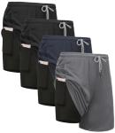 Kinglaman 4 Pack Men's 2-in-1 Workout Shorts