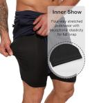 Kinglaman 4 Pack Men's 2-in-1 Workout Shorts