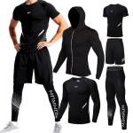 5-Piece Workout Set for Men: Shirt, Pants, Hoodie