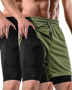FIONECA 2-Pack Men's Running Gym Shorts