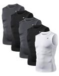 TELALEO 5 Pack Men's Sleeveless Compression Shirts