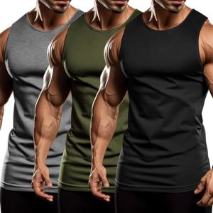 COOFANDY Men's 3 Pack Sleeveless Workout Tanks