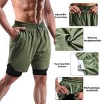 FIONECA 2-Pack Men's Running Gym Shorts
