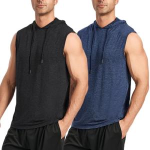 Men's Sleeveless Workout Hoodies - 2 Pack