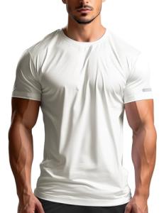 Men's Fitted Dry Fit Workout Shirt - Off White