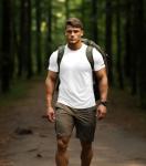 Men's Fitted Dry Fit Workout Shirt - Off White