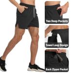 Aolesy Men's 5-Inch Gym Workout Shorts with Pockets
