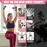 COFIT Pink Wrist Straps for Weightlifting Support